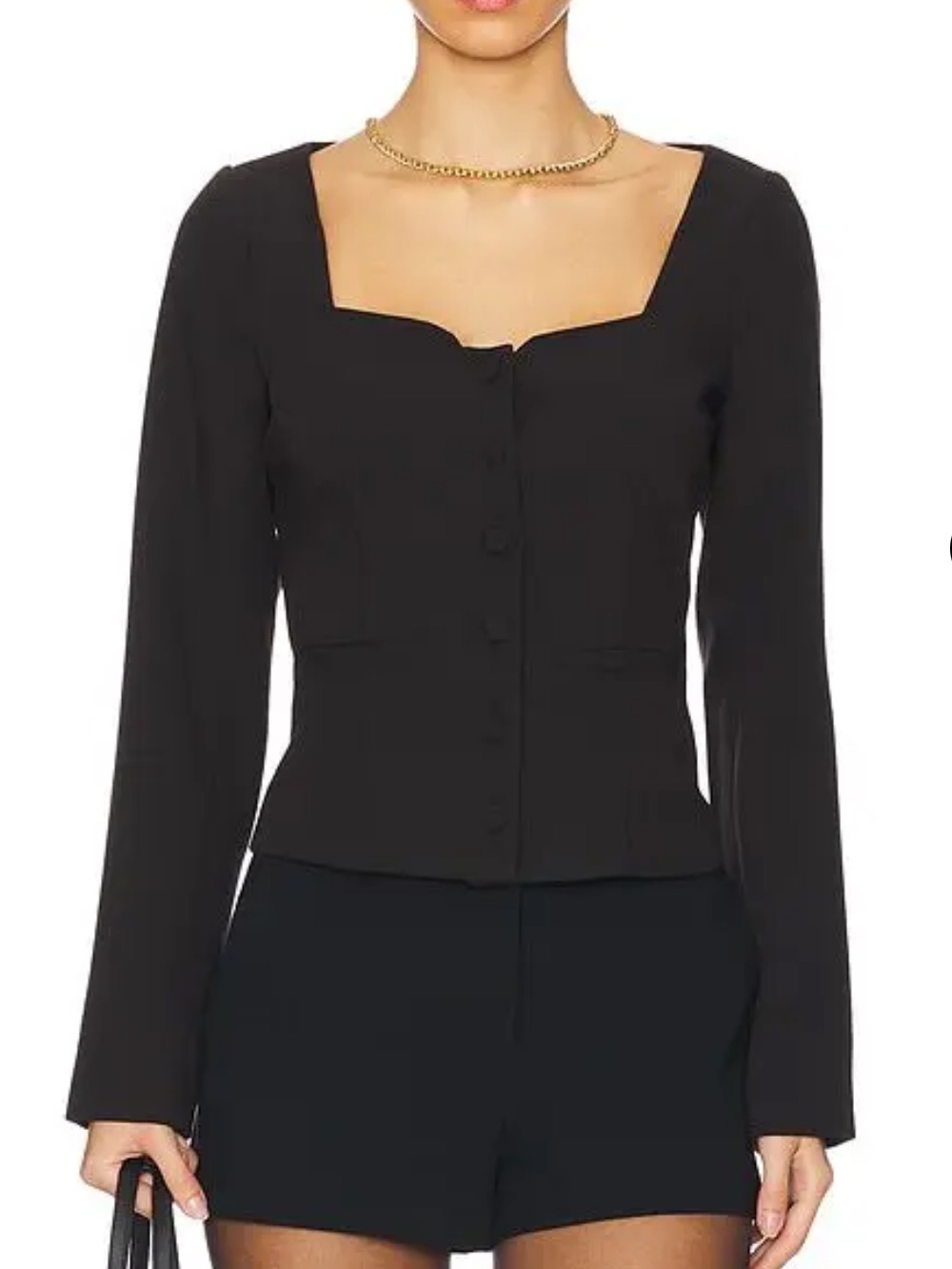 PAIGE Black Rhea Blazer Top
